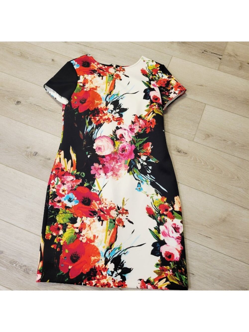 Sandra Darren Sz 8 Floral Scuba Retro Tea Garden Party Romantic Chic Dress
